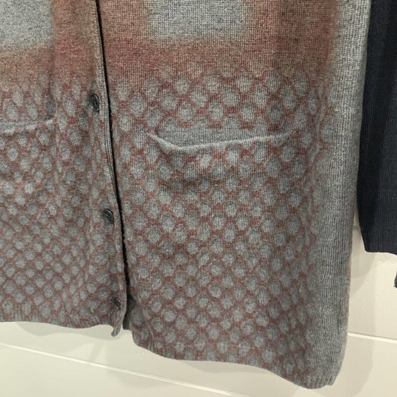 Peter Pilotto | Cardigan Sweater Wool Mixed Print V Neck- size XS Small - Picture 4 of 9
